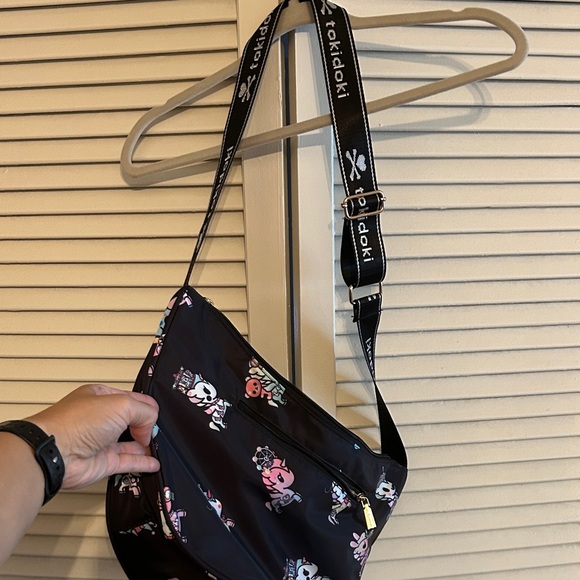 tokidoki Black Crossbody Bag with Pink and White Characters - Picture 5 of 8